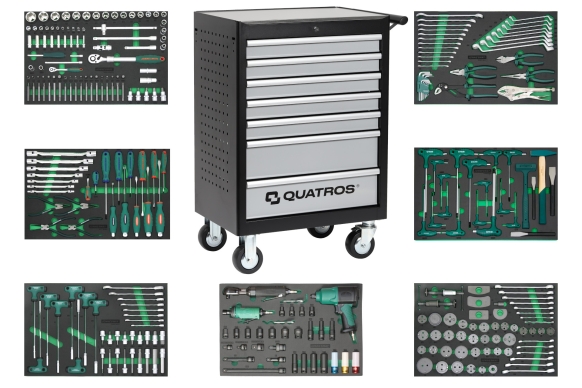 Wózek 7-szufladowy QS17073 z zestawem 295szt. narzędzi