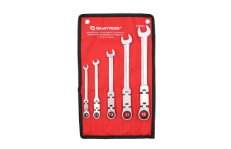 5pcs. Double Jointed Combination Ratchet Spanner Set